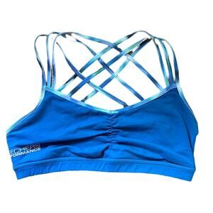 Sketchers Performance Blue Criss-cross Strappy Sports Bra